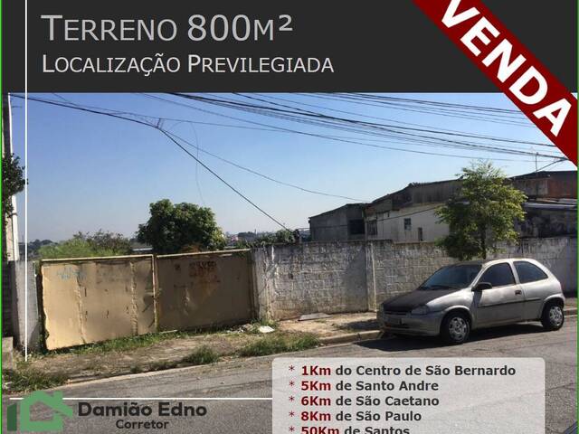 #2076 - Terreno para Venda em São Bernardo do Campo - SP - 1